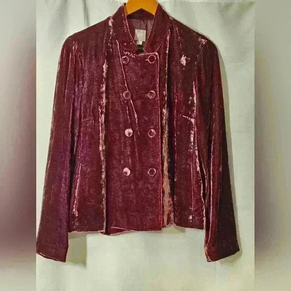 J. Jill Burgundy Velvet Blazer